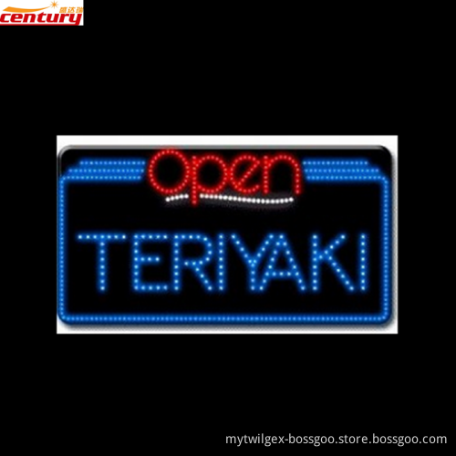 wholesale china factory price TERIYAKI animated led sign